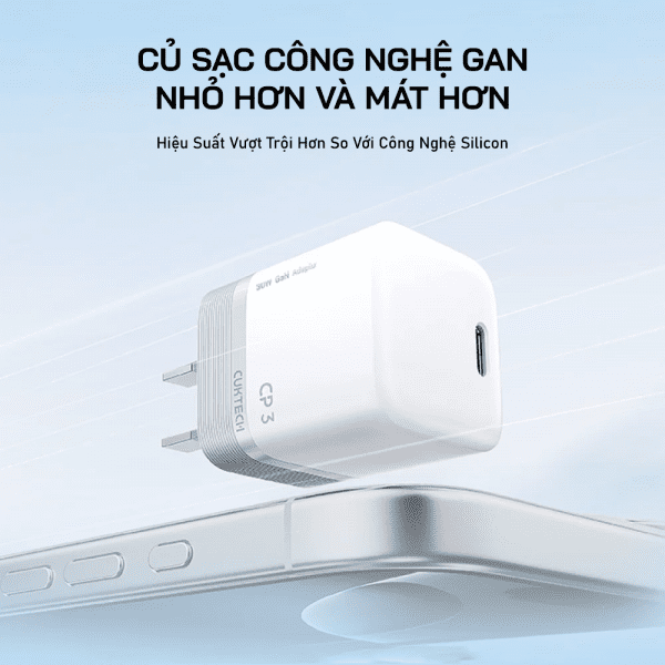 CUKTECH CP3 Công nghệ GaN hiện đại, nhỏ gọn tiện lợi