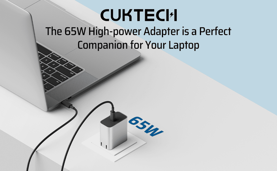 Bộ sạc nhanh Type C 65W Cuktech AD651N kèm cáp 1.5m