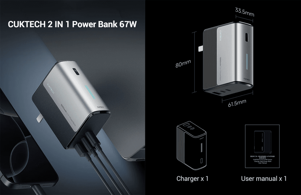 Củ sạc kiêm pin dự phòng 5000mAh CUKTECH BA651 12 Củ sạc kiêm pin dự phòng 5000mAh CUKTECH BA651