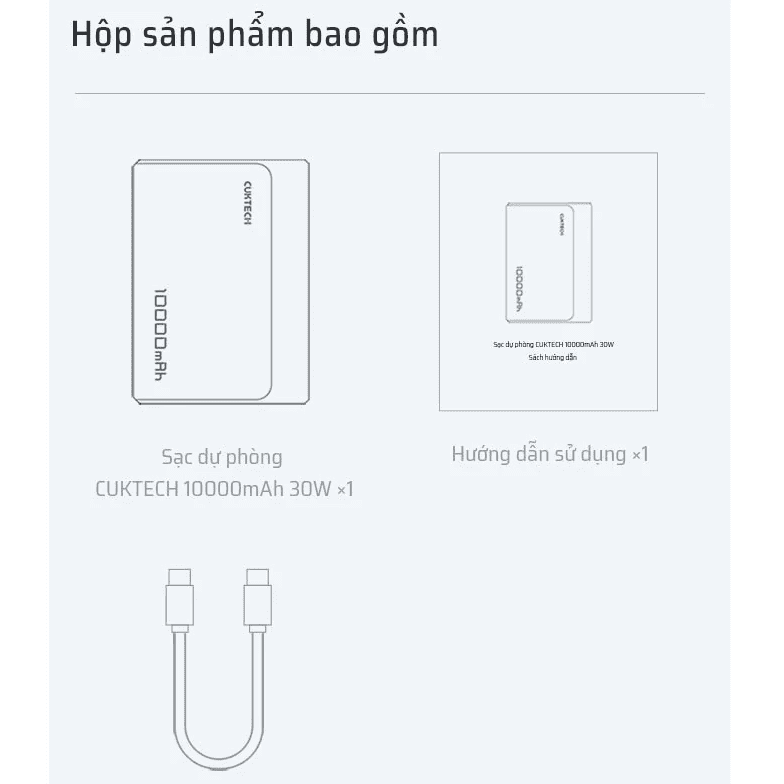 Đóng gói sản phẩm CUKTECH PB100
