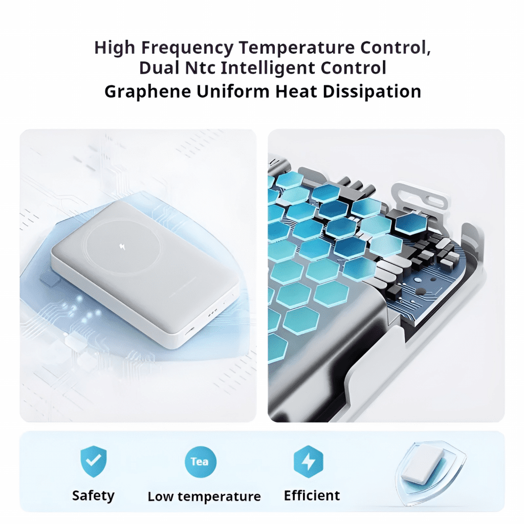 Sạc Dự Phòng Không Dây Đa Năng Cuktech WPB100N 10000mAh 30 Công nghệ điều chỉnh nhiệt độ thông minh Dual NTC