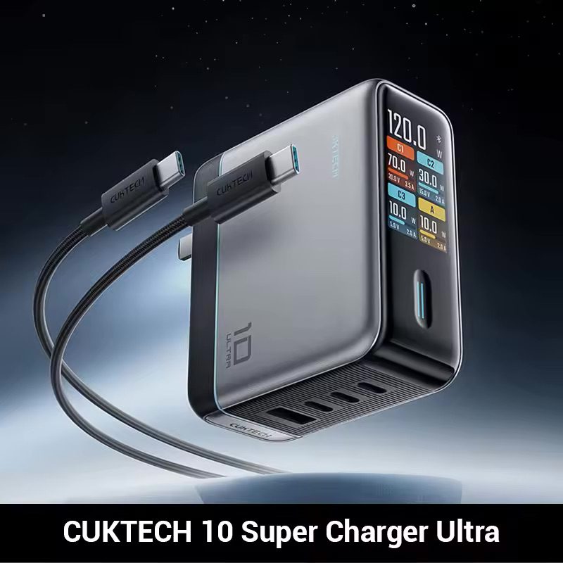 Củ sạc nhanh GaN CUKTECH AD1204U 120W 4 cổng 14 Củ sạc nhanh GaN CUKTECH AD1204U 120W 4 cổng 3C1A, màn hình led, công nghệ GaN