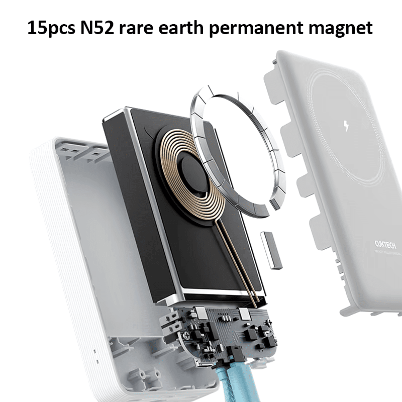 Sạc Dự Phòng Không Dây 10.000mAh Cuktech WPB100L 17 Nam châm đất hiếm N52 – Kết nối từ tính mạnh mẽ