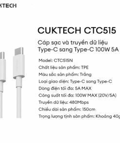 Cáp C to C  CUKTECH CTC515N 1.5m 100W - Hình 3