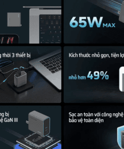 Củ Sạc nhanh 3 cổng 65W Cuktech AD653CUS 16 Củ Sạc nhanh 3 cổng 65W Cuktech AD653CUS - Hình 8