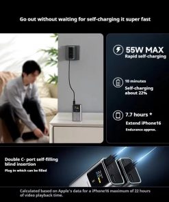 Pin dự phòng Mini Cuktech PB1055 10.000mAh 55W 11 Pin dự phòng Mini Cuktech PB1055 10.000mAh 55W - Hình 5