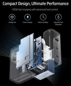 Bộ Sạc Nhanh 3 cổng 100W CUKTECH AD1003US - Hình 4