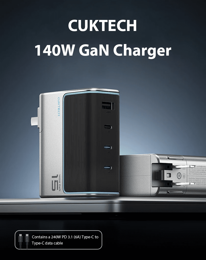 CUKTECH AD1404U Bộ sạc nhanh 140W 4 cổng 13 CUKTECH AD1404U Bộ sạc nhanh 140W 4 cổng - Ảnh 13