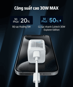 Sạc nhanh trong suốt nhỏ gọn Cuktech AD301N 13 Sạc nhanh trong suốt nhỏ gọn Cuktech AD301N - Hình 2