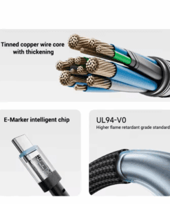 Cáp type-C 15cm 240W Cuktech CTC615S - Hình 3