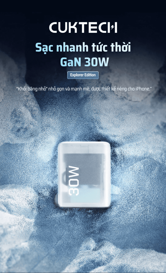 Sạc nhanh trong suốt nhỏ gọn Cuktech AD301N 11 Sạc nhanh trong suốt nhỏ gọn Cuktech AD301N - Ảnh 11