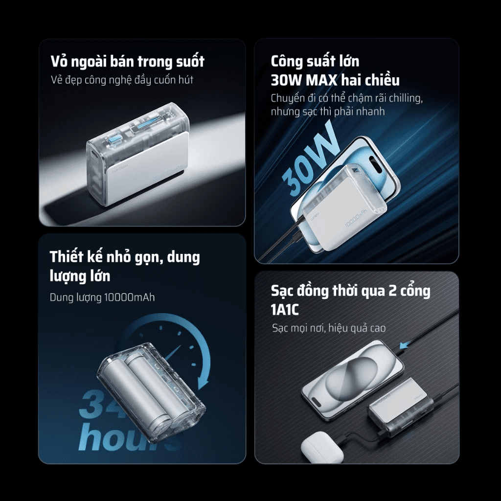 Pin sạc Dự Phòng 10000mAh CUKTECH PB100S 8 Pin sạc Dự Phòng 10000mAh CUKTECH PB100S - Ảnh 8